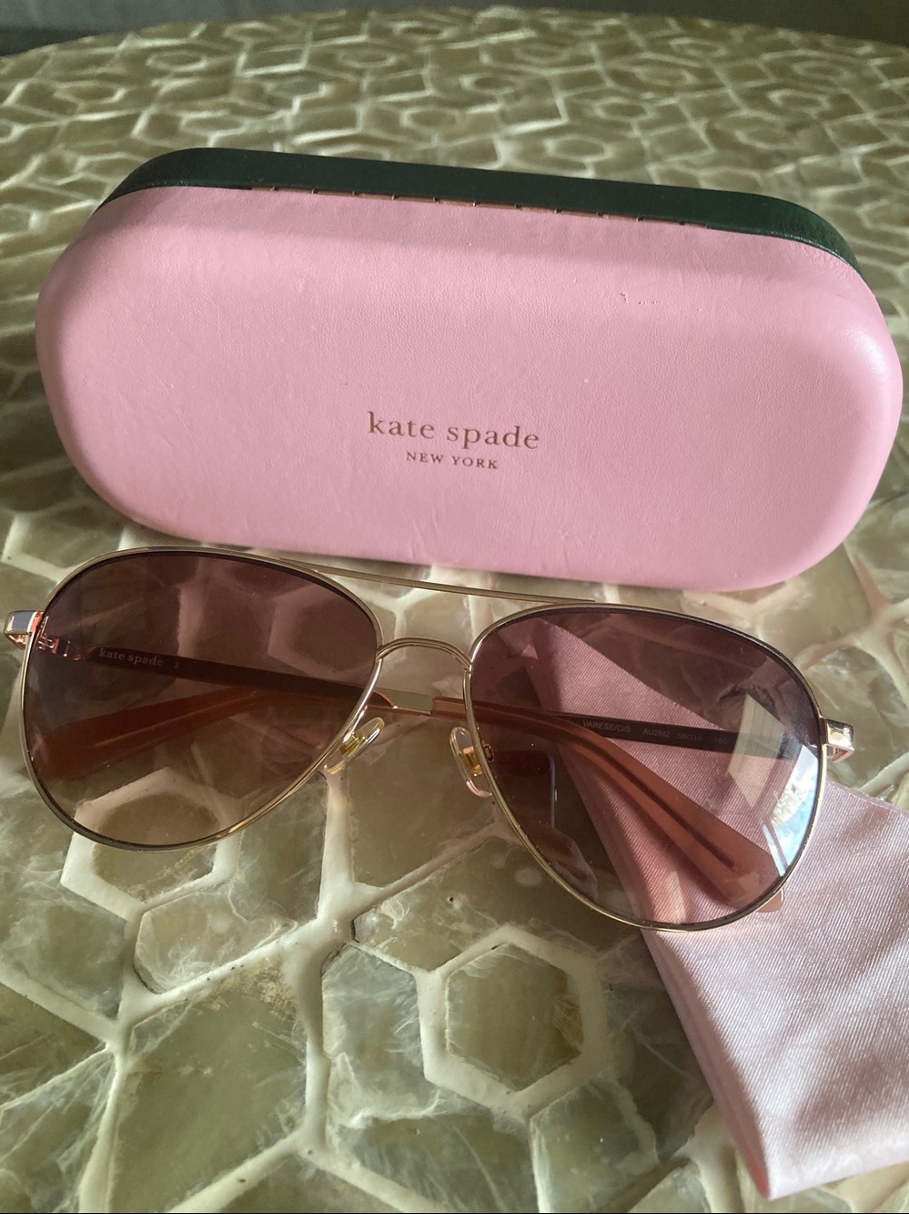 NEW!  Kate♠️spade varese 52mm gradient pilot sunglasses - Picture 9 of 10